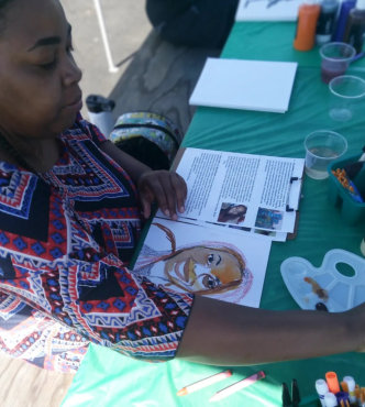woman painting