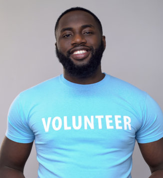 volunteer smiling