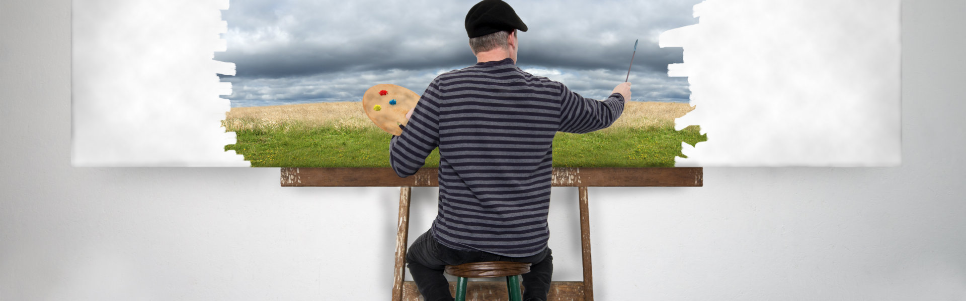 man painting